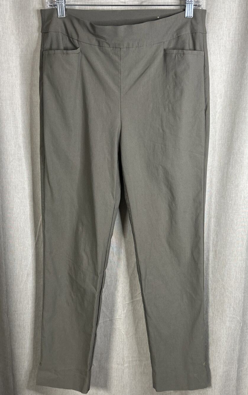 Chico's Ankle Pants Women’s Size 8 - Brown Pull On Stretch 32x26 Mid Rise Skinny